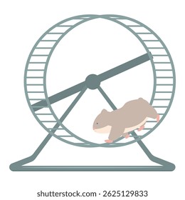 Hamster está gostando de se exercitar correndo em uma roda giratória
