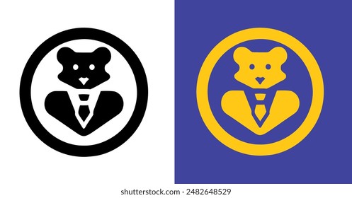Hamster face line icon on white background Hamster head vector for logo isolated icon illustration.