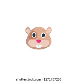 Hamster face vector isolated flat icon