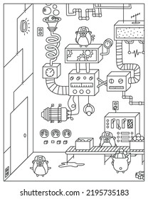 Hamster factory workday vector illustration