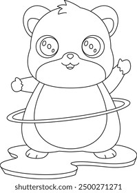 Hamster Fitness Gymnastics Sports Animal Vector Graphic Art Illustration