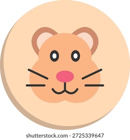 Icono de estilo de círculo plano de hámster