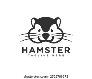 Flaches Vektorsymbol für Hamster. Minimal Hamster Logo Design Perfekt für Tierläden und Branding.