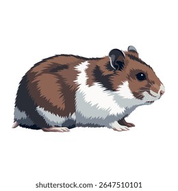 Hamster in full body side profile – 2D vector illustration on white background