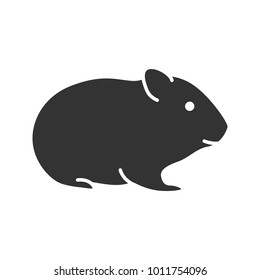 Hamster glyph icon. Rodent. Silhouette symbol. Negative space. Vector isolated illustration