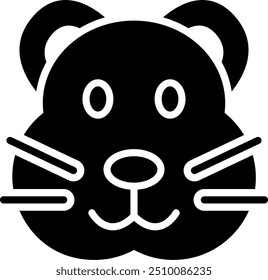 Hamster Glyph Vector Icon Design