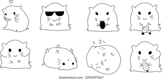 Hamster hand drawn cute hamster