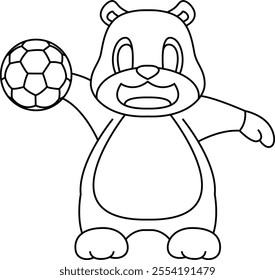 Hamster Handball player Handball Animal Vector Graphic Art Illustration