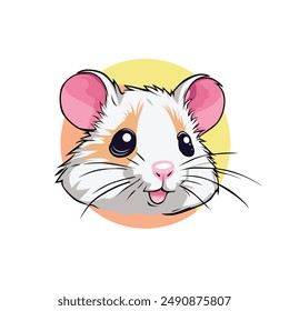 Hamster Head Cute Icon With Transparent Background