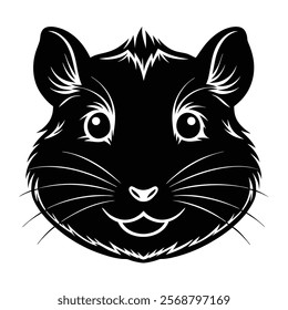 Hamster head vector silhouette art illustration