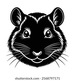 Hamster head vector silhouette art illustration