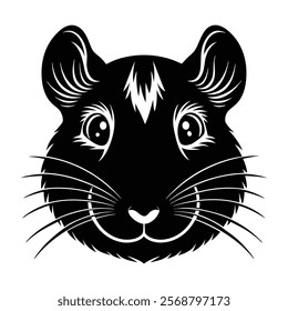 Hamster head vector silhouette art illustration