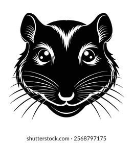 Hamster head vector silhouette art illustration