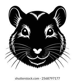 Hamster head vector silhouette art illustration