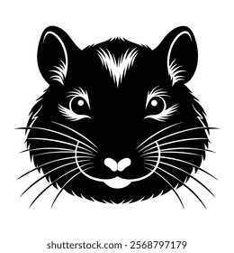 Hamster head vector silhouette art illustration