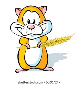 hamster hold wheat ear