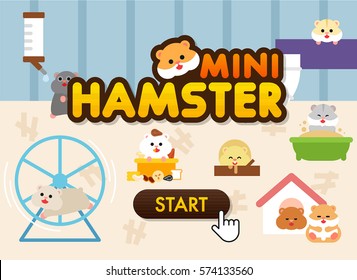 hamster house vector illustration flat design