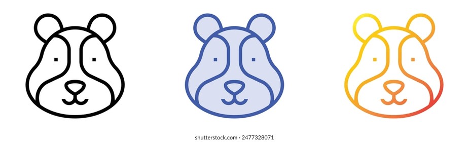 hamster icon. Linear, Blue Fill and Gradient Style Design Isolated On White Background