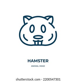 Hamster icon. Linear vector illustration from animal head collection. Outline hamster icon vector. Thin line symbol for use on web and mobile apps, logo, print media.