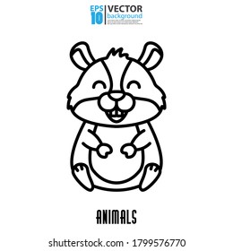 Hamster icon, outline vector. Animal concept. Eps 10 vector illustration.