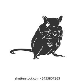 Hamster Icon Silhouette Illustration. Pets Vector Graphic Pictogram Symbol Clip Art. Doodle Sketch Black Sign.