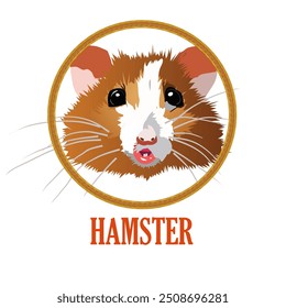 Ícone Hamster para o design de impressão de camiseta. Ilustração vetorial isolada em branco.