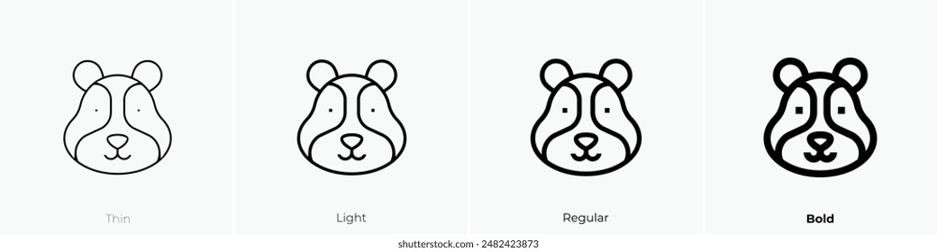 hamster icon. Thin, Light Regular And Bold style design isolated on white background