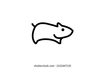 Hamster icon vector icon simple perfect pixel outline design with white background good for pet shop