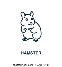 Icono de hámster de colección de animales salvajes. Icono de línea simple Hámster para plantillas, diseño web e infografías