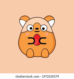 hamster illustration vector with background