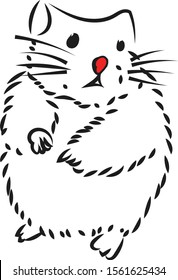 Hamster, Illustration, Vektorgrafik auf weißem Hintergrund.