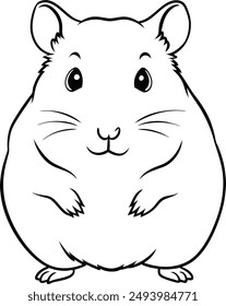 Hamster line art vector file