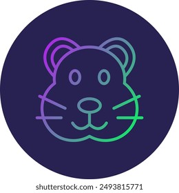 Hamster Line Gradient Icon Design