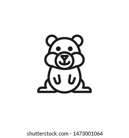 Hamster line icon. Cute, sitting, curious. Rodent concept. Can be used for topics like pet, toy, character