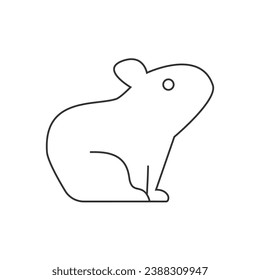 Hamster line icon vector animal flat sign