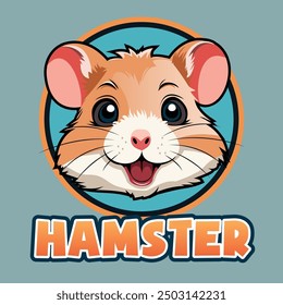 The hamster logo, designed specifically for hamster toys, features a charming and playful vector illustration of a hamster