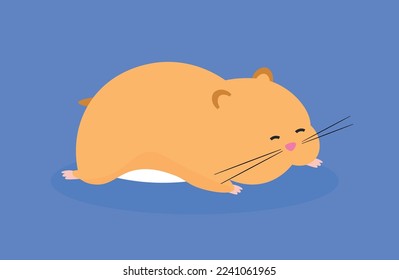 Hamster lying on his stomach
