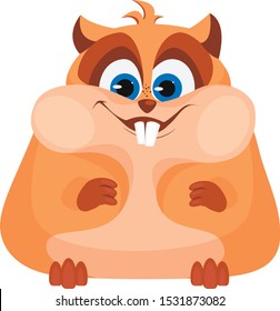 Hamster mascot cute vector illustration. 