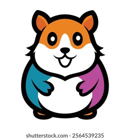 hamster mascot logo design vector art illustration