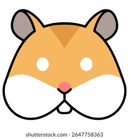 hamster máscara festa carnaval celebração aniversário plana cor vetor ilustração modelo design