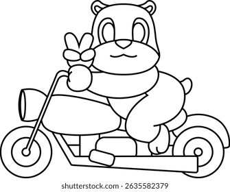 Hamster Motorcycle Animal Vector Graphic Art Illustration