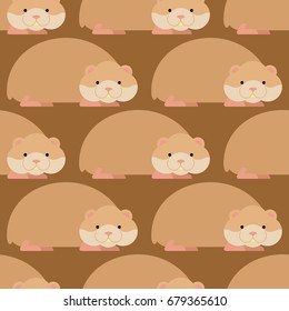 Hamster pattern. Cute pet background. Home rodent ornament

