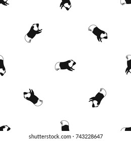 Hamster pattern repeat seamless in black color for any design. Vector geometric illustration