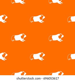 Hamster pattern repeat seamless in orange color for any design. Vector geometric illustration