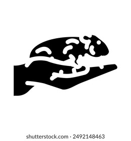 hamster pet hand glyph icon vector. hamster pet hand sign. isolated symbol illustration