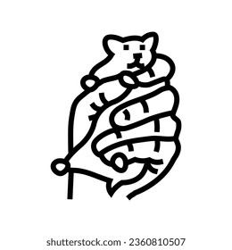 hamster pet hand line icon vector. hamster pet hand sign. isolated contour symbol black illustration