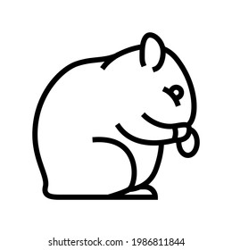 hamster pet line icon vector. hamster pet sign. isolated contour symbol black illustration
