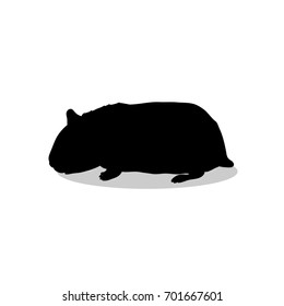 Hamster Rodent Black Silhouette Animal Vector Stock Vector (Royalty ...