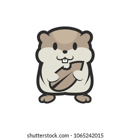 Hamster Rodents Pet Cute and Funny Cartoon Illustration