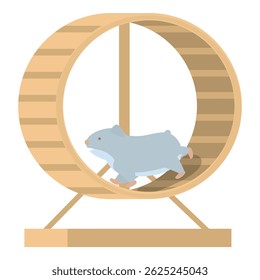 Hamster is running in its wheel for its daily workout